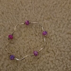 Elegant Pink and Purple Beaded Bracelet